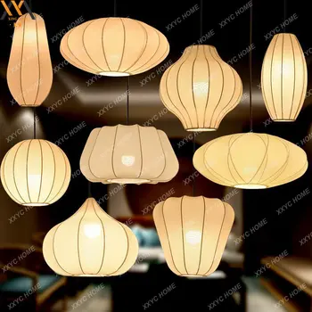 Китайский тканевый фонарь для чайной комнаты, Ресторанная люстра, Креативная личность, ресторан, бар, лампы типа 