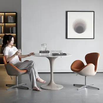 Комбинация стола для переговоров и стула из скандинавского мрамора, небольшой круглый стол, современный офис продаж, встреча, переговоры, досуг