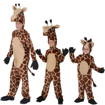 Комплект одежды COS на Хэллоуин, детский день, одежда для животных, африканский жираф, одежда для родителей и взрослых с жирафом.