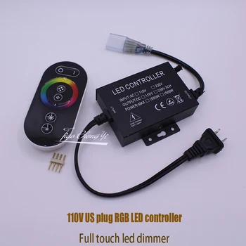 Контроллер RGB 220VAC 110VAC Светодиодный диммер с полным касанием 1500 Вт штепсельная вилка ЕС / США 8 Мм печатная плата 10 Мм Разъем печатной платы для светодиодной ленты RGB