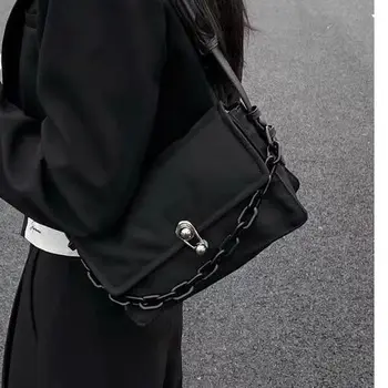 Корейская Нишевая Нейлоновая сумка через плечо для подмышек2023new Премиум Роскошный дизайн Черная Модная сумка на цепочке для подмышек Ins Универсальная мода