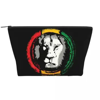 Косметичка Rasta Reggae Lion Женская Kawaii большой емкости Jamaican Pride, Косметичка для косметики, сумки для хранения туалетных принадлежностей