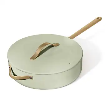 Красивая керамическая сковорода для сотейника с антипригарным покрытием объемом 5,5 литра, Sage Green от Drew Barrymore