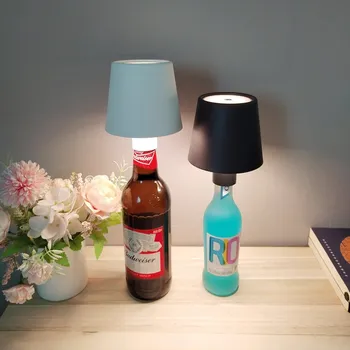 Креативная настольная лампа для бутылок вина Съемный Перезаряжаемый Декоративный бар Беспроводной Дизайн Светодиодный ночник для атмосферы кофейни