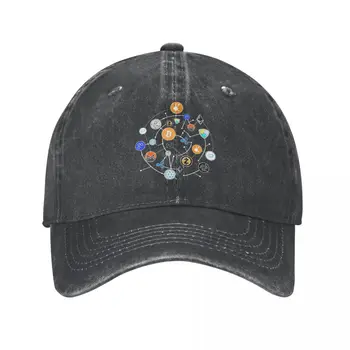 Криптовалюта Ethereum Bitcoin Мужская Женская Бейсболка Litecoin Потертые Джинсовые Шляпы Кепка Ретро Для Тренировок На открытом воздухе Snapback Hat