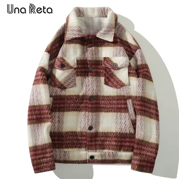 Куртка Una Reta, мужская осенне-зимняя уличная одежда в стиле хип-хоп, сетчатое Ретро-пальто, мужская одежда Harajuku, высококачественная куртка для пары, пальто