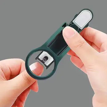 Кусачки для ногтей личной гигиены, практичные кусачки для ногтей с защитой от брызг с увеличительным стеклом, многофункциональные косметические инструменты для пожилых людей