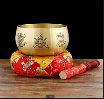 Латунная Звуковая чаша Будды, поющая чаша, волшебное оружие, Тибетские чаши для медитации, декоративные чаши, буддийские принадлежности