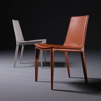 Легкое роскошное седло, кожаное обеденное кресло, модель рабочего кресла для кафе, отеля, Простой домашний скандинавский стул-седло