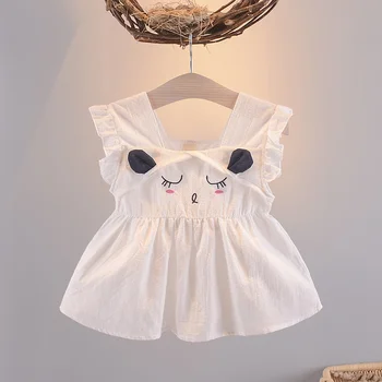 Летнее платье для маленьких девочек, детский жилет принцессы 2023, летняя детская Корейская версия, детские модные милые платья