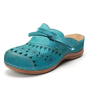 Летние женские тапочки, винтажная женская обувь в римском стиле, повседневные сандалии на танкетке и платформе, удобная пляжная обувь, женские тапочки, женские туфли