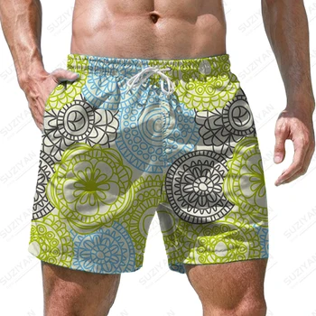 Летние мужские пляжные брюки, уличные повседневные пляжные брюки, шорты с фруктовым 3D-принтом, мужские быстросохнущие шорты большого размера.