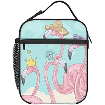 Летний ланч-бокс с милыми тропическими фламинго, изолированная сумка для ланча, Многоразовая сумка для ланча, сумка-холодильник, контейнер Водонепроницаемый