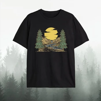 Летняя новая модная мужская хлопковая одежда Hill Creek с круглым вырезом, повседневная футболка для отдыха, спортивная короткая летняя рубашка