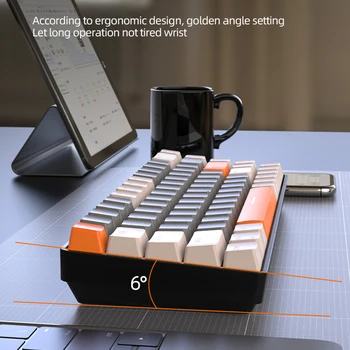 Механическая Клавиатура K68, Совместимая с Bluetooth, Двухрежимная Клавиатура С Возможностью Горячей замены, Порт USB/Type-C, Клавиатура для Геймеров, Клавиатура для Ноутбука