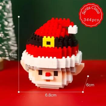 Мини-блоки, Рождественский Санта-Клаус, микро-кирпичи, строительный блок, игрушка для детей, снеговик, детская игрушка