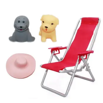 Мини-лодки, предметы каваи, Летние детские игрушки, пляжный стул, миниатюрные аксессуары для Барби, игра для девочек 