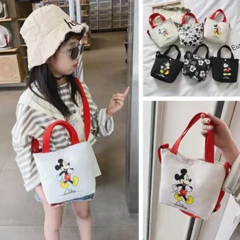 Мини-рюкзак Disney, сумка-мессенджер с Микки и Минни, портативная корейская холщовая маленькая сумка для девочек, кошелек для монет, сумка для девочек
