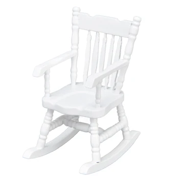 Миниатюрный стул Белый яркий кукольный домик стул для спальни для офиса
