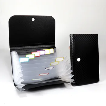 Многослойная папка-гармошка A6, расширяющаяся папка для хранения квитанций, чехол для файлов, застежка на пуговицы с наклейками-указателями для делового персонала