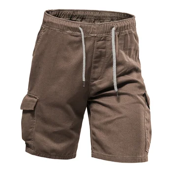 Мужские повседневные шорты-карго, Свободные хлопковые спортивные штаны на открытом воздухе с несколькими карманами, мужские тонкие летние пляжные сандалии