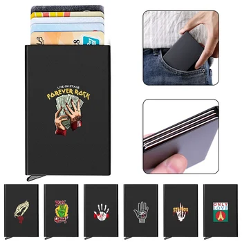 Мужской держатель для карт, противоугонный ID-кредит, Тонкие Алюминиевые Металлические портативные кошельки для карт, карманный футляр, коробка для кредитных карт с рисунком в виде руки