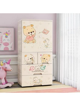 Мультяшный простой детский гардероб спальня бытовой пластиковый шкаф для хранения вещей детский подвесной шкаф для хранения одежды
