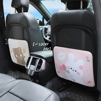 Накладка для защиты автомобильных сидений от ударов, кожаный материал, защитная накладка для задних сидений от грязи и износа для транспортных средств