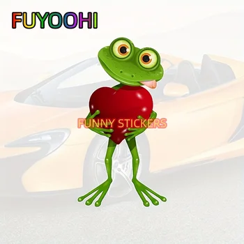 Наклейка FUYOOHI Cute Frog Heart Car Sticker - Наклейка для Автомобиля, Грузовика, Фургона, Внедорожника, Настенной Чашки, Ноутбука и Аксессуаров для мотоциклов