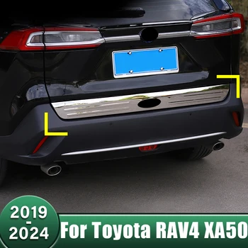 Наклейка На Накладку Заднего Багажника Автомобиля Из Нержавеющей Стали Для Toyota RAV4 XA50 2019 2020 2021 2022 2023 2024 RAV 4 Hybrid