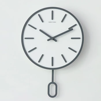 Настенные часы с бесшумным оформлением в скандинавском стиле, современные настенные часы, винтажные качающиеся настенные часы на батарейках с маятником, современное оформление