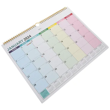 Настенный Календарь на 2024 год Планирование домашнего хозяйства Четкая Печатная Ежемесячная Настольная Бумага для ежедневного офиса