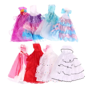 Новая модная кукольная одежда для куклы 30 см, Аксессуары для декора кукол, Платье принцессы, Вечернее платье, Юбка со шлейфом, Свадебное платье, Детские игрушки своими руками