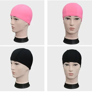 Новая эластичная водонепроницаемая ткань PU 2023 года, защищающая уши, длинные волосы, спортивная шапочка для бассейна, Шапочка для плавания, свободный размер для взрослых мужчин и женщин