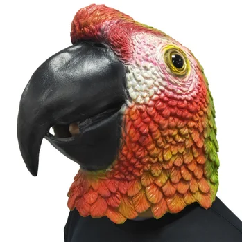 Новинка Маска Попугая Латексная маска для головы животного птицы для костюма Хэллоуина Головной убор Косплей реквизит для вечеринки