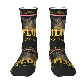Новинка Мужские большие носки с цветочным рисунком Унисекс, дышащие Теплые носки с 3D принтом Cat Meme Crew