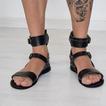Новые мужские сандалии из искусственной кожи без застежки, повседневная обувь-гладиатор, мужские модные дышащие сандалии в британском стиле для мужчин