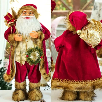 Новый 2023 год Рождественские украшения для дома Высота 30 см 45 см Кукла Санта Клауса Детские подарки Украшения для окон Navidad