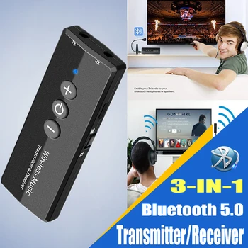Новый Bluetooth Аудиоприемник Передатчик V5.0 Беспроводной Аудио EDR Ключ 3,5 мм Разъем Aux 3в1 Адаптер для Домашнего ТЕЛЕВИЗОРА Наушников ПК Автомобиля