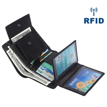 Новый Кожаный Мужской кошелек RFID Антимагнитный Короткий Стиль Ручной Кошелек Модная Деловая Мужская сумка Из Воловьей Кожи