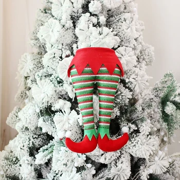 Ножки эльфа, украшение Рождественской елки, Рождественские украшения для каминов, Автомобильная вечеринка, прямая доставка