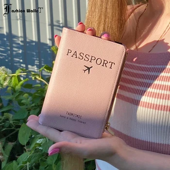 Обложка для паспорта из искусственной кожи, RFID-блокировка для карт, держатель для паспорта, бумажник, органайзер для документов, чехол для мужчин и женщин на молнии