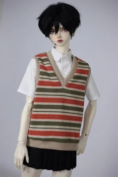 Одежда BJD, полосатый жилет без рукавов с V-образным вырезом, 2 цвета, подходящие для 1/4 и 1/3, аксессуары для кукол uncle & ID75