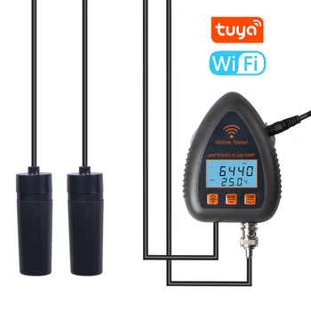 Онлайн-монитор качества воды Tuya WiFi 5в1 PH, Общее количество растворенных твердых веществ, S.G EC, Измеритель температуры, тестер марикультуры