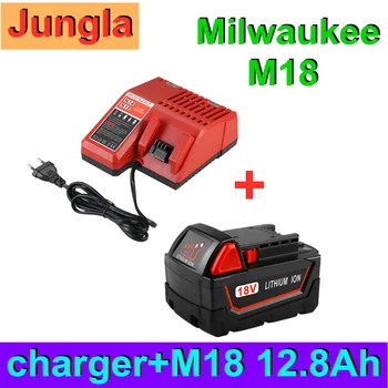 Оригинальный 18V 12800 mAh Сменный Литий-ионный Аккумулятор 12.8Ah для milwaukee Xc M18 M18B Аккумуляторные Инструменты + Зарядное Устройство