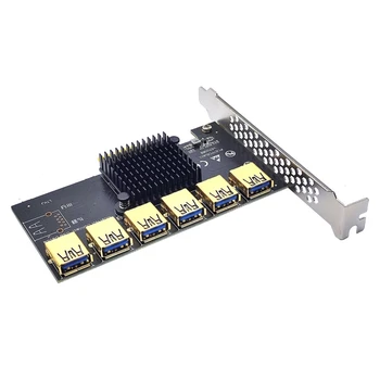 От 1 до 6 PCIE Riser от 1X до 16X USB3 Карта Адаптера Графического расширения Riser PCI для EXPRESS 16X Карта Мультипликатора Слотов для Dropship