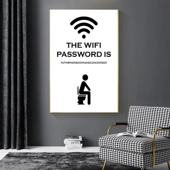 Пароль Wi-Fi, Пародия на дерьмо, плакат, картина на холсте, настенные рисунки для гостиной, спальни, ванной комнаты, туалета, интерьера, домашнего декора
