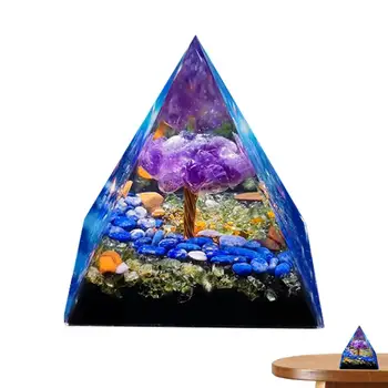 Пирамидальный Кристалл Древа Жизни, Красочный Кристаллический Камень, Генератор Энергетической Пирамиды, Пирамида Рейки, Исцеляющий Инструмент Для Медитации, Счастливый