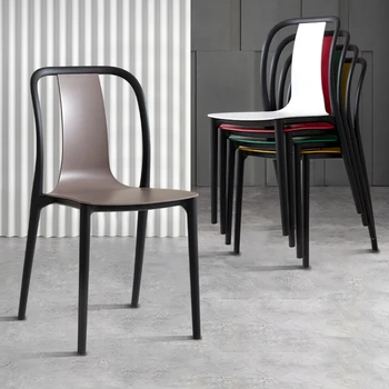Пластиковая спинка, Современные минималистичные обеденные стулья, которые можно складывать, Утолщающая мебель для отдыха