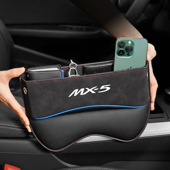 Подходящий ящик для хранения автокресла Mazda MX-5, Органайзер для автомобильного сиденья, Боковая сумка для сиденья, Зарезервированное отверстие для зарядного кабеля, Автомобильные аксессуары